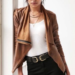 UO Silence + Noise Vegan Suede Moto Jacket XS
